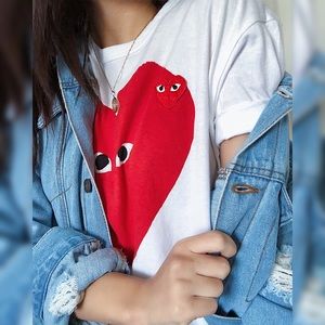 Comme des Garçons PLAY Heart Face Graphic T-Shirt